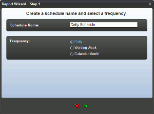 Report scheduler wizard