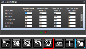 Call Target Settings dialog