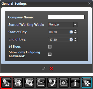 General Settings dialog